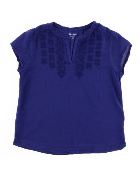 T-Shirt Clara en Coton brodé bleu klein