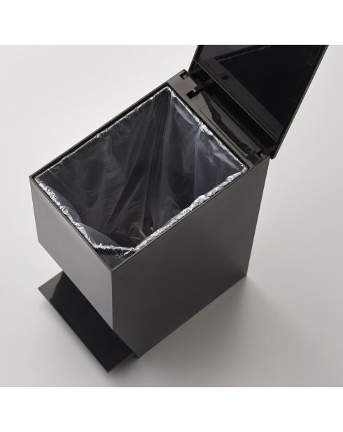 Poubelle à pedale Tower noire - 12x19x27.5 cm