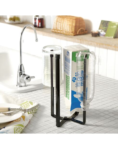 Tour de cuisine multi-usages Tower noire - 12x9.5x26.5 cm