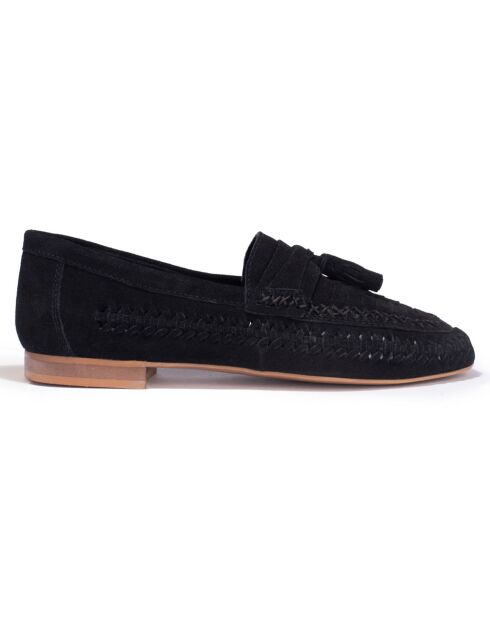 Mocassins en Velours de Cuir Hampi noirs