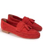 Mocassins en Velours de Cuir Hampi rouges