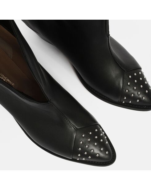 Bottines en Cuir grainé Frontier Jet noires - Talon 5 cm
