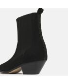 Chelsea boots en Velours de Cuir Upside Down noires - Talon 5 cm