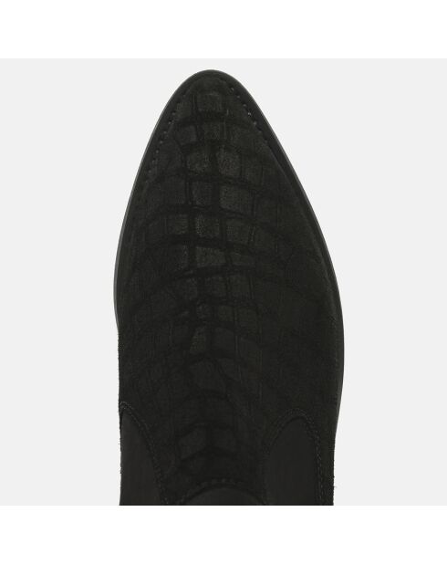 Chelsea boots en Velours de Cuir Upside Down noires - Talon 5 cm