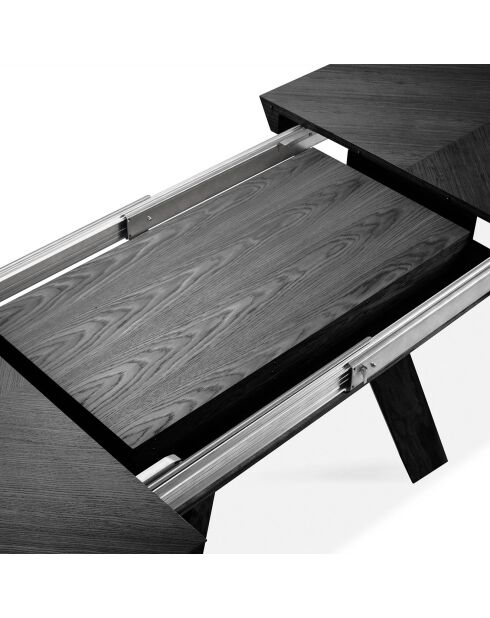 Table extensible Njal noire - 100x180x76 cm