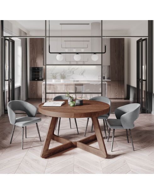 Table extensible Bodil marron - D.130x76 cm