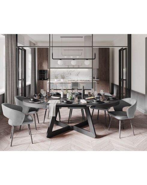 Table extensible Bodil noire - D.130x76 cm