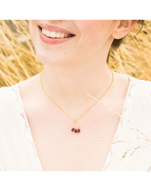 Collier Suzi Agate en laiton doré