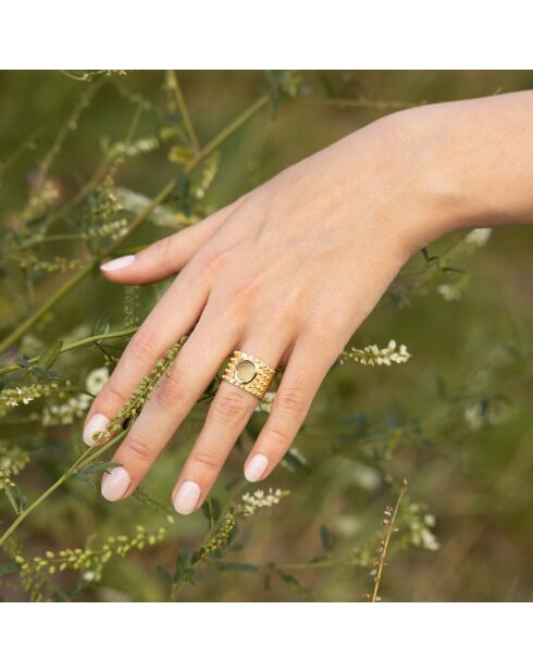 Bague Gregoria Améthyste Verte en Laiton doré