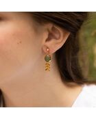Boucle d'oreilles Pito Aventurine Verte en laiton doré