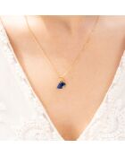 Collier Johanna Lapis bleu en laiton doré