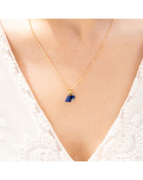 Collier Johanna Lapis bleu en laiton doré
