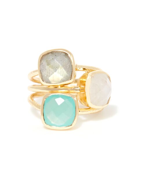 Bague Elsa multipierres en laiton doré