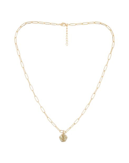 Collier Raïna Labradorite en laiton doré