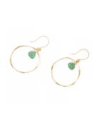 Orecchini Véro Aventurine in ottone dorato