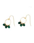 Boucles d'oreilles Suzi Jade verte en laiton doré