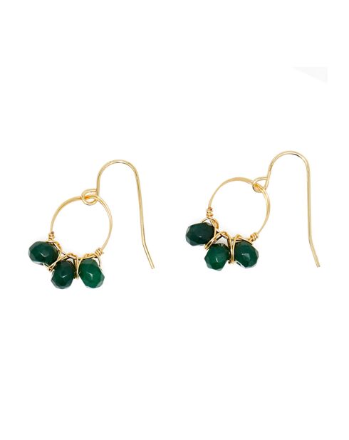 Boucles d'oreilles Suzi Jade verte en laiton doré