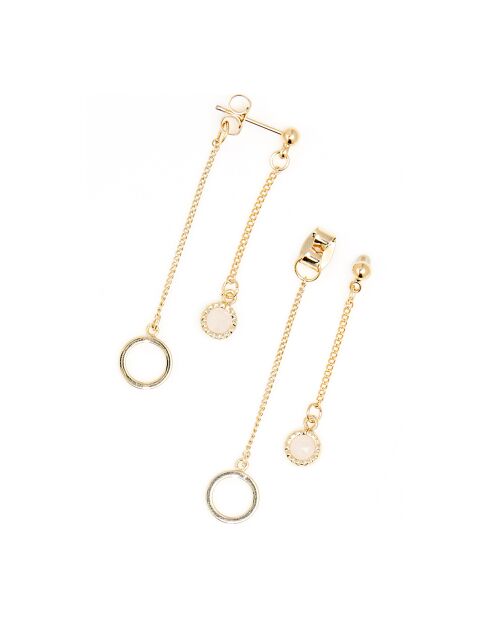 Manuela rosa Aventurin-Ohrringe aus Goldmessing