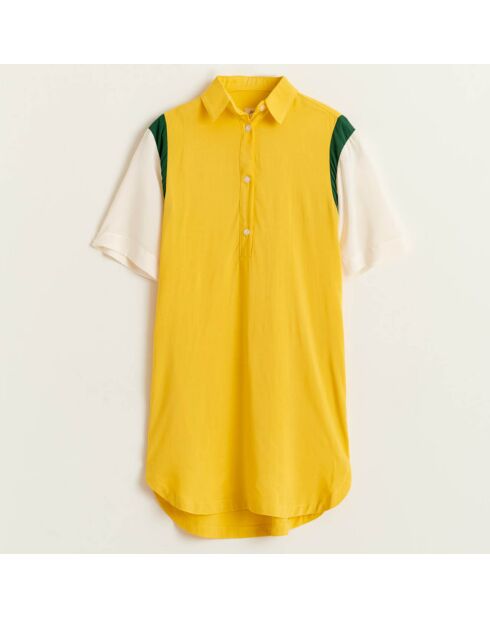 Robe Popup style polo jaune