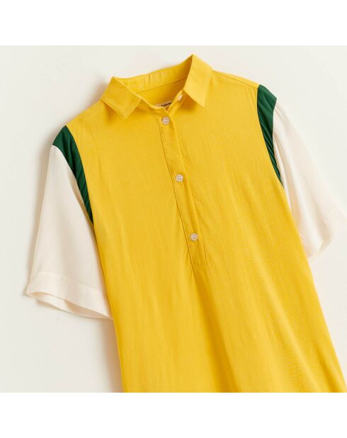 Robe Popup style polo jaune