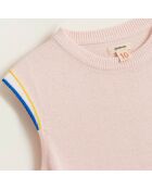 Pull en Maille Debo sans manches rayé rose pâle