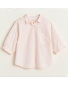 Chemise en Coton Ave unie rose pâle