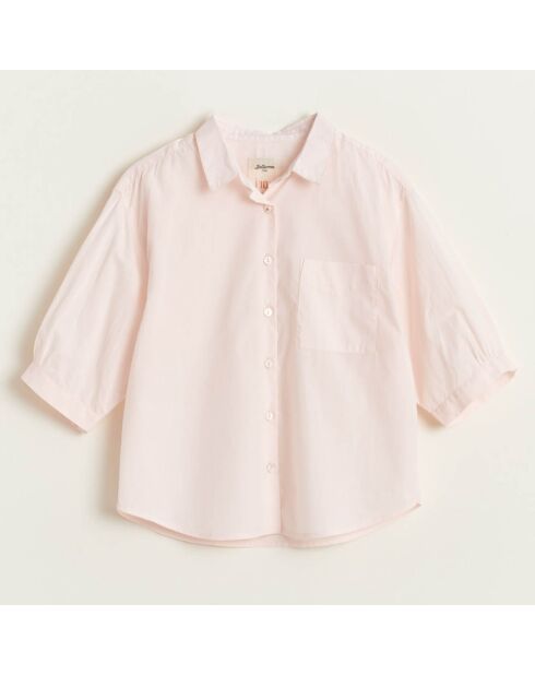 Chemise en Coton Ave unie rose pâle