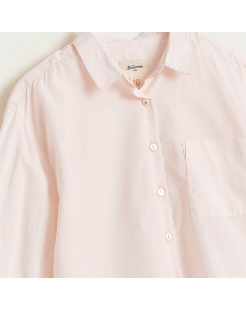 Chemise en Coton Ave unie rose pâle