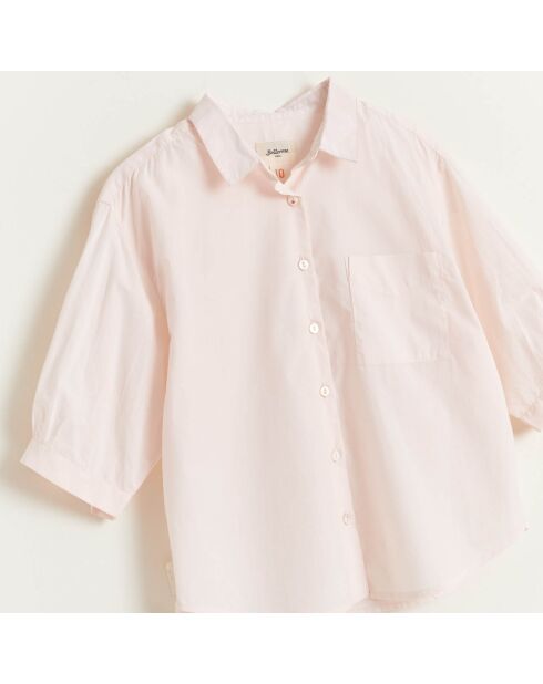 Chemise en Coton Ave unie rose pâle
