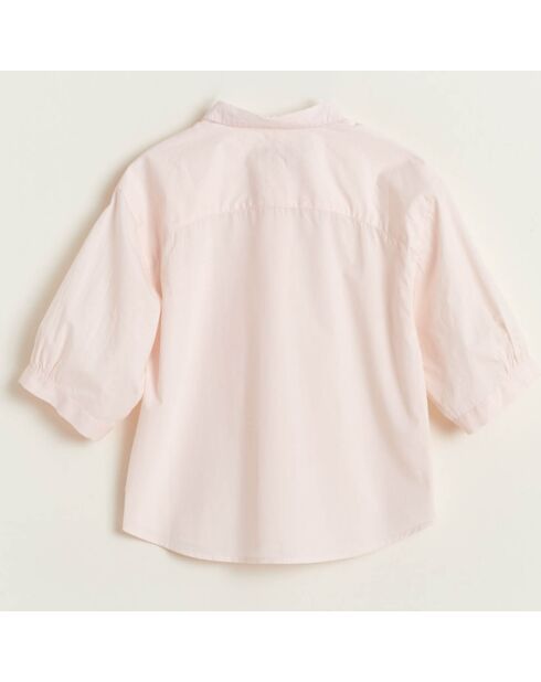 Chemise en Coton Ave unie rose pâle