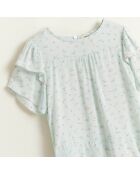 Blouse Pauw fluide imprimée bleu clair