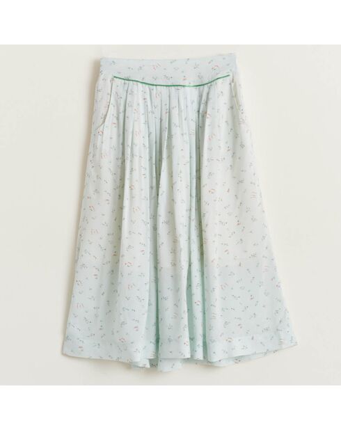 Amazone hellblau bedruckter mittellanger Rock