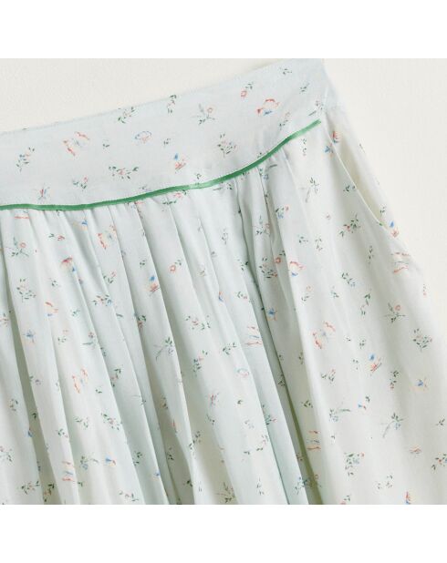 Amazone hellblau bedruckter mittellanger Rock