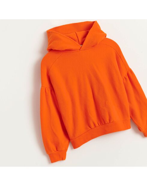 Sweat à capuche en Coton Vania orange