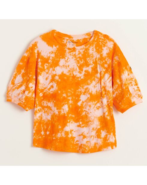 T-Shirt en Coton Adia tie & dye orange/rose
