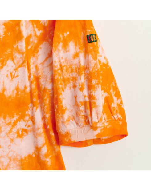 T-Shirt en Coton Adia tie & dye orange/rose