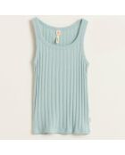Débardeur en Tricot côtelé Gram bleu clair