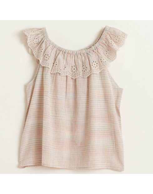 Top en Coton Pupil à broderie anglaise multicolore