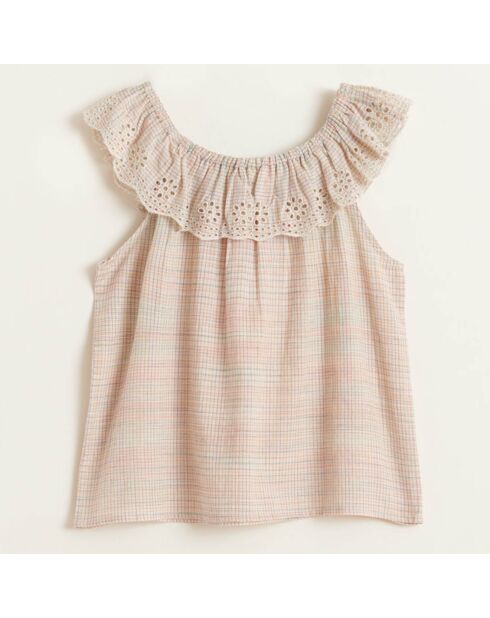 Top en Coton Pupil à broderie anglaise multicolore
