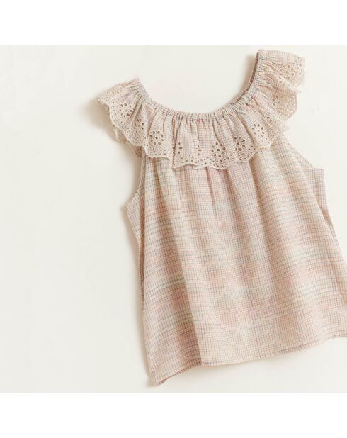 Top en Coton Pupil à broderie anglaise multicolore