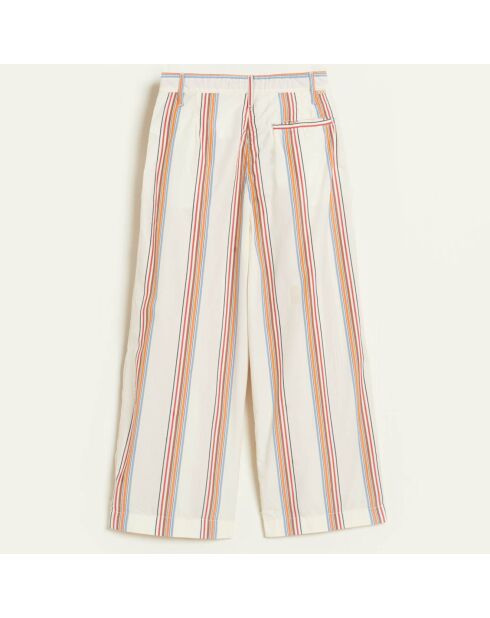 Pantalon en Coton Papa oversize rayé blanc/multicolore