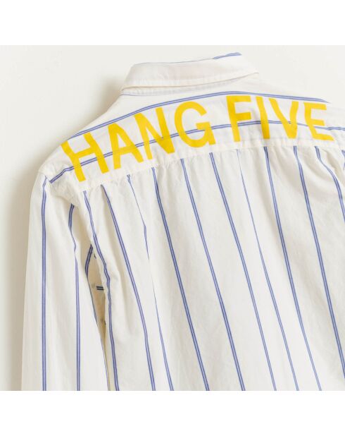 Chemise en Coton Ganix rayée blanc/bleu