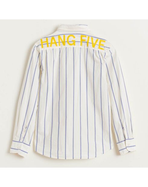 Chemise en Coton Ganix rayée blanc/bleu