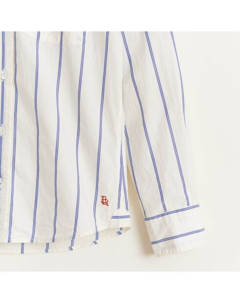 Chemise en Coton Ganix rayée blanc/bleu