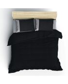 Parure housse de couette  Plain noir/gris