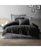 Parure housse de couette  Plain noir/gris