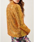 Chemise Disco en sequins dorée