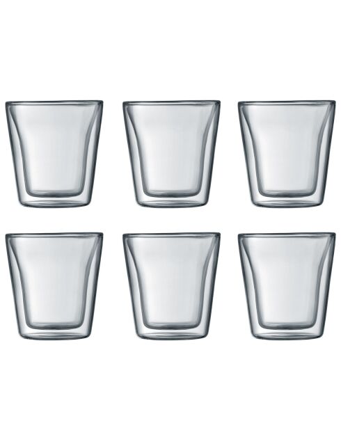 6 Verres double paroi Canteen transparents - 0.10 L