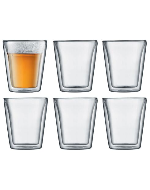 6 Verres double paroi Canteen transparents - 0.20 L