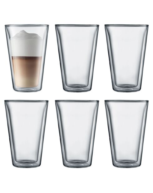 6 Verres double paroi Canteen transparents - 0.40 L